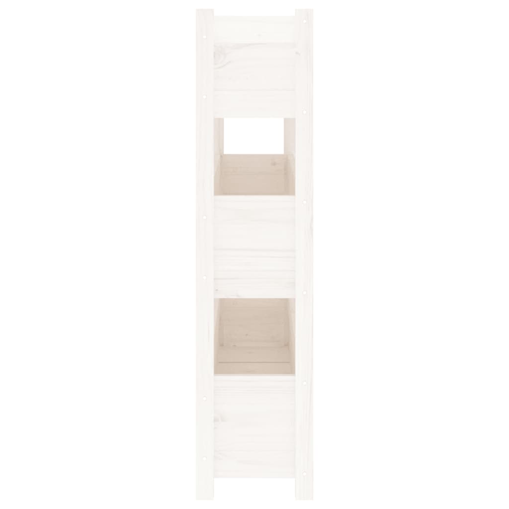 vidaXL Donica, biała, 112x25x104,5 cm, lite drewno sosnowe
