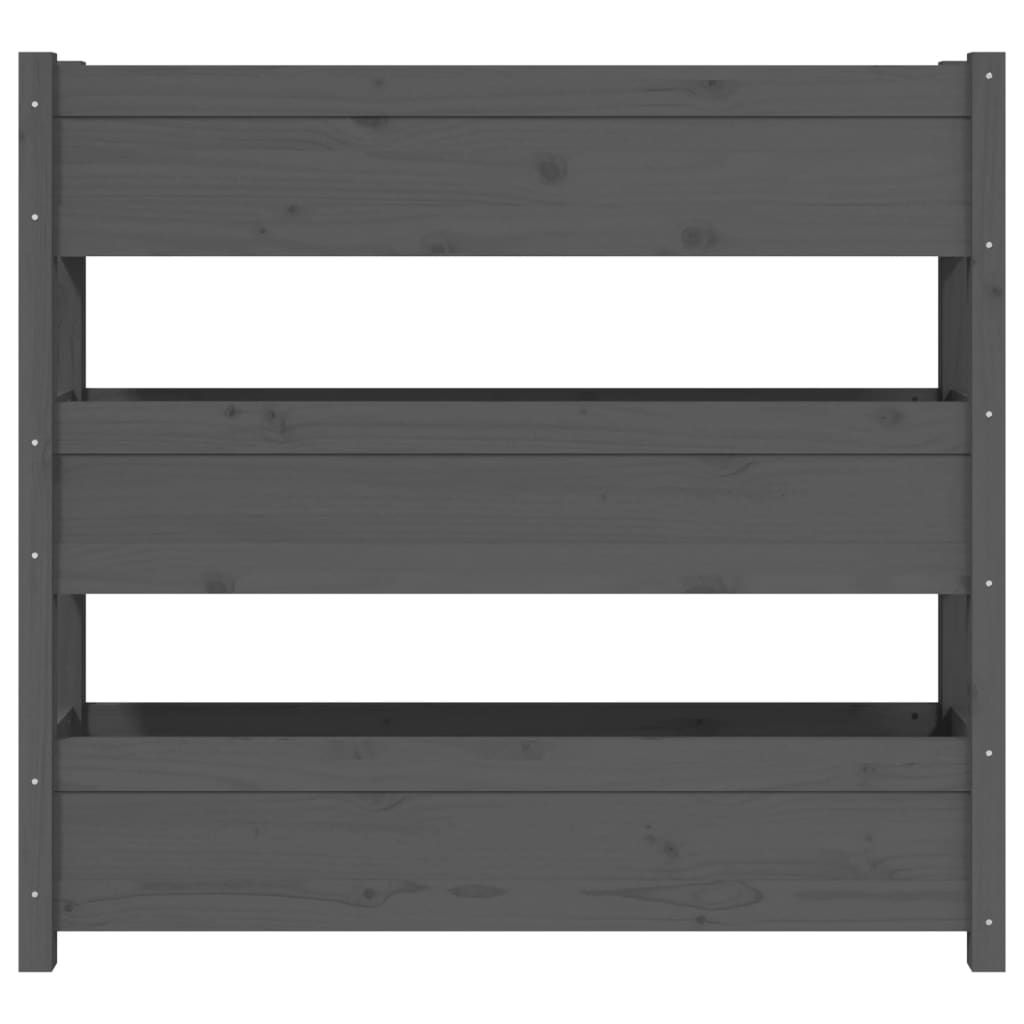vidaXL Donica, szara, 112x25x104,5 cm, lite drewno sosnowe