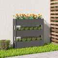 vidaXL Donica, szara, 112x25x104,5 cm, lite drewno sosnowe