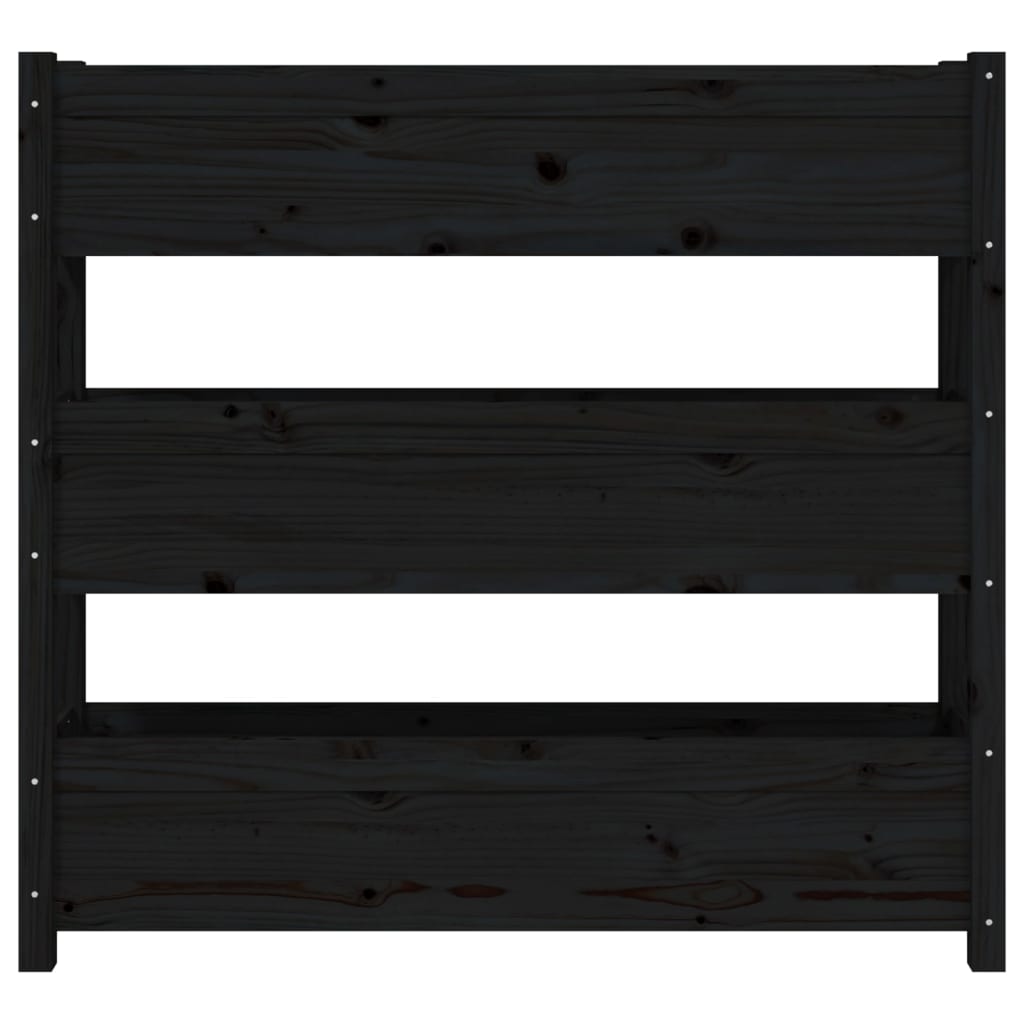 vidaXL Donica, czarna, 112x25x104,5 cm, lite drewno sosnowe
