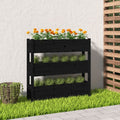 vidaXL Donica, czarna, 112x25x104,5 cm, lite drewno sosnowe