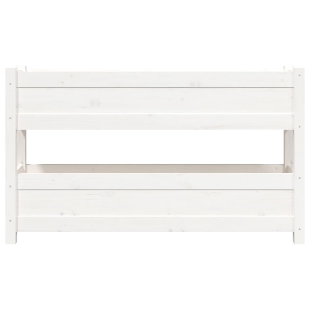 vidaXL Donica, biała, 112x25x66 cm, lite drewno sosnowe