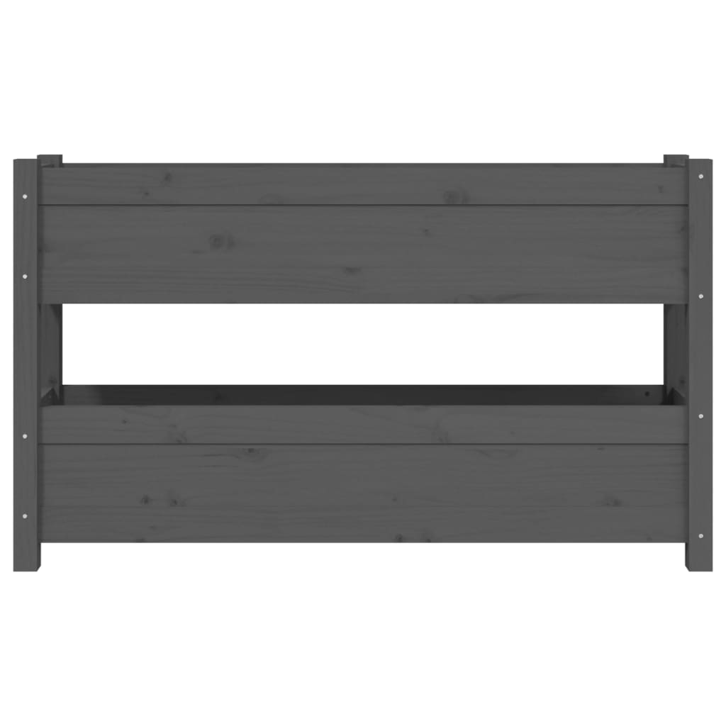 vidaXL Donica, szara, 112x25x66 cm, lite drewno sosnowe