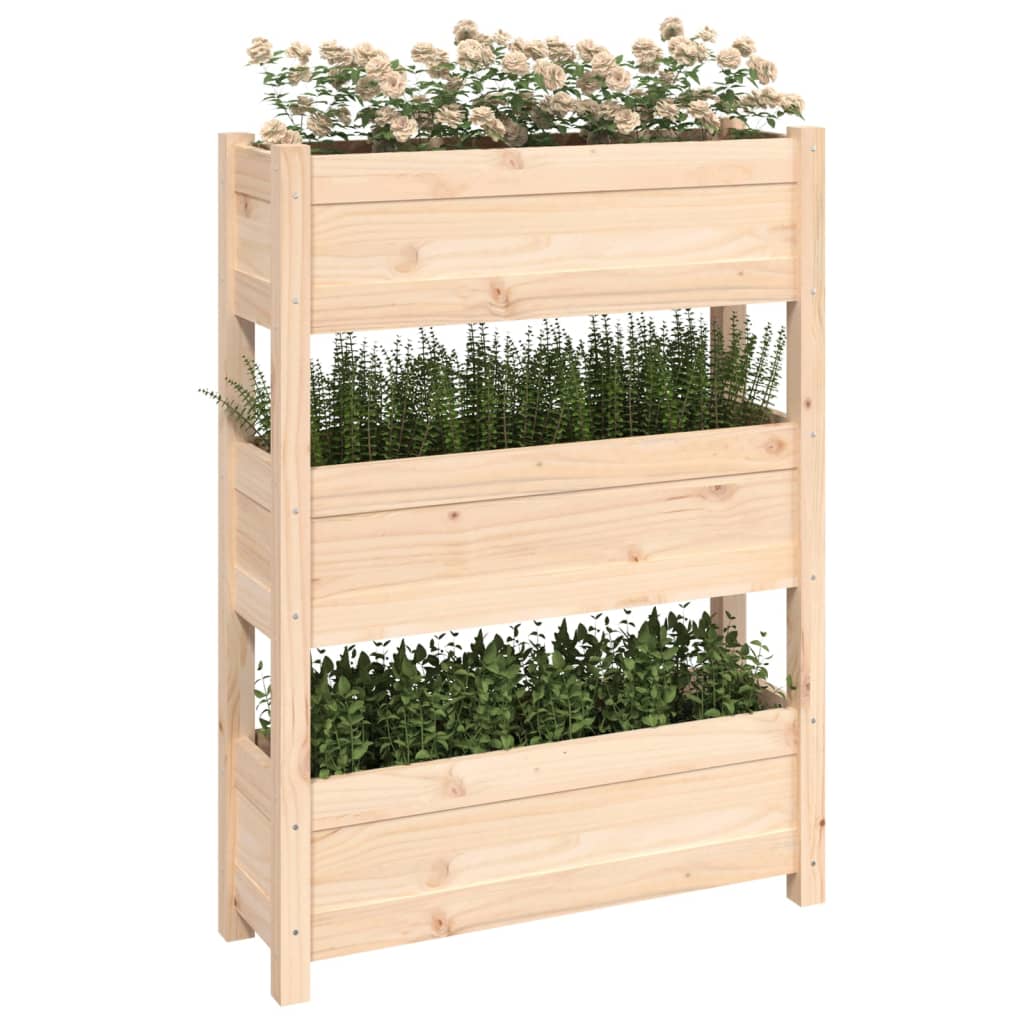 vidaXL Donica, 77x25x104,5 cm, lite drewno sosnowe