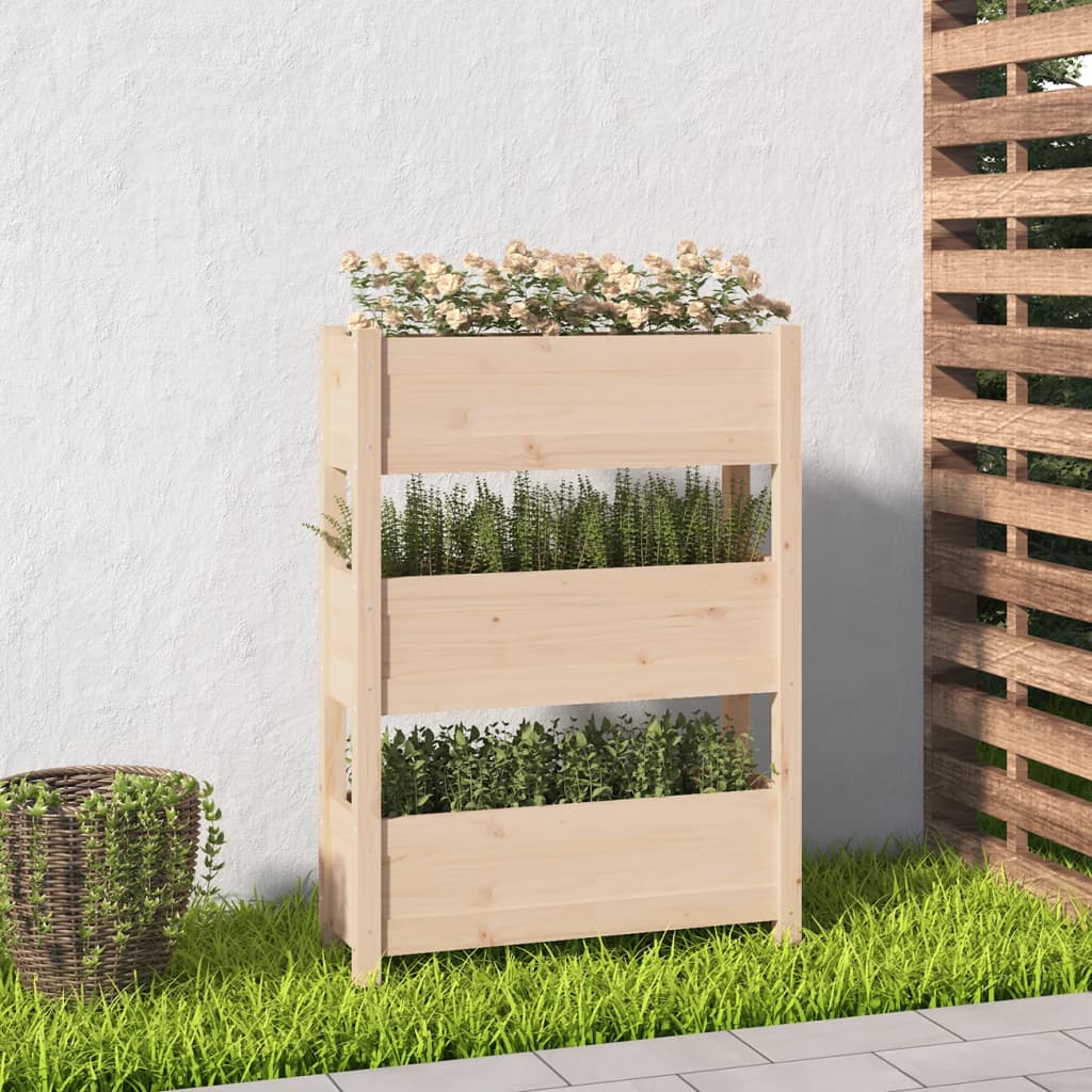 vidaXL Donica, 77x25x104,5 cm, lite drewno sosnowe