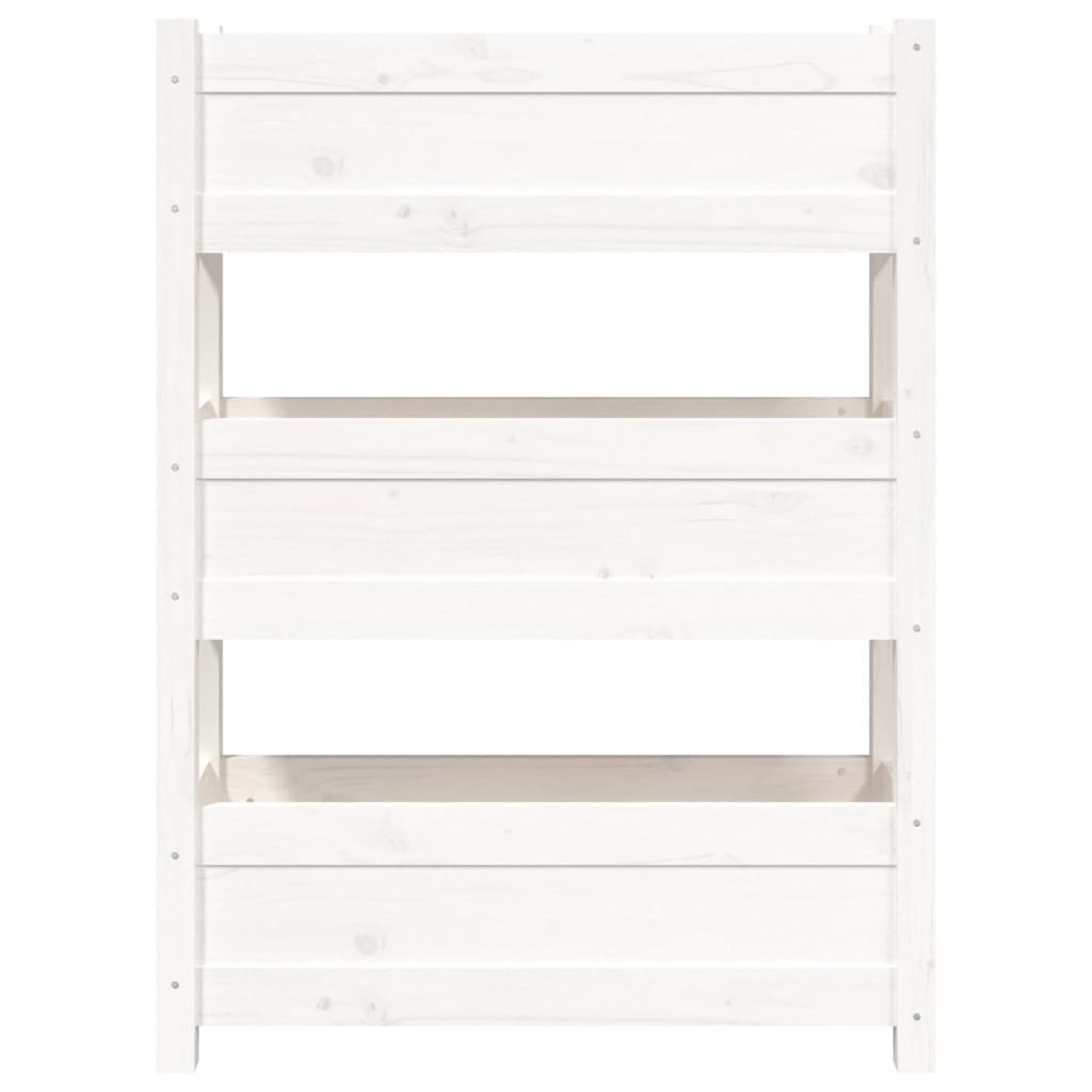 vidaXL Donica, biała, 77x25x104,5 cm, lite drewno sosnowe
