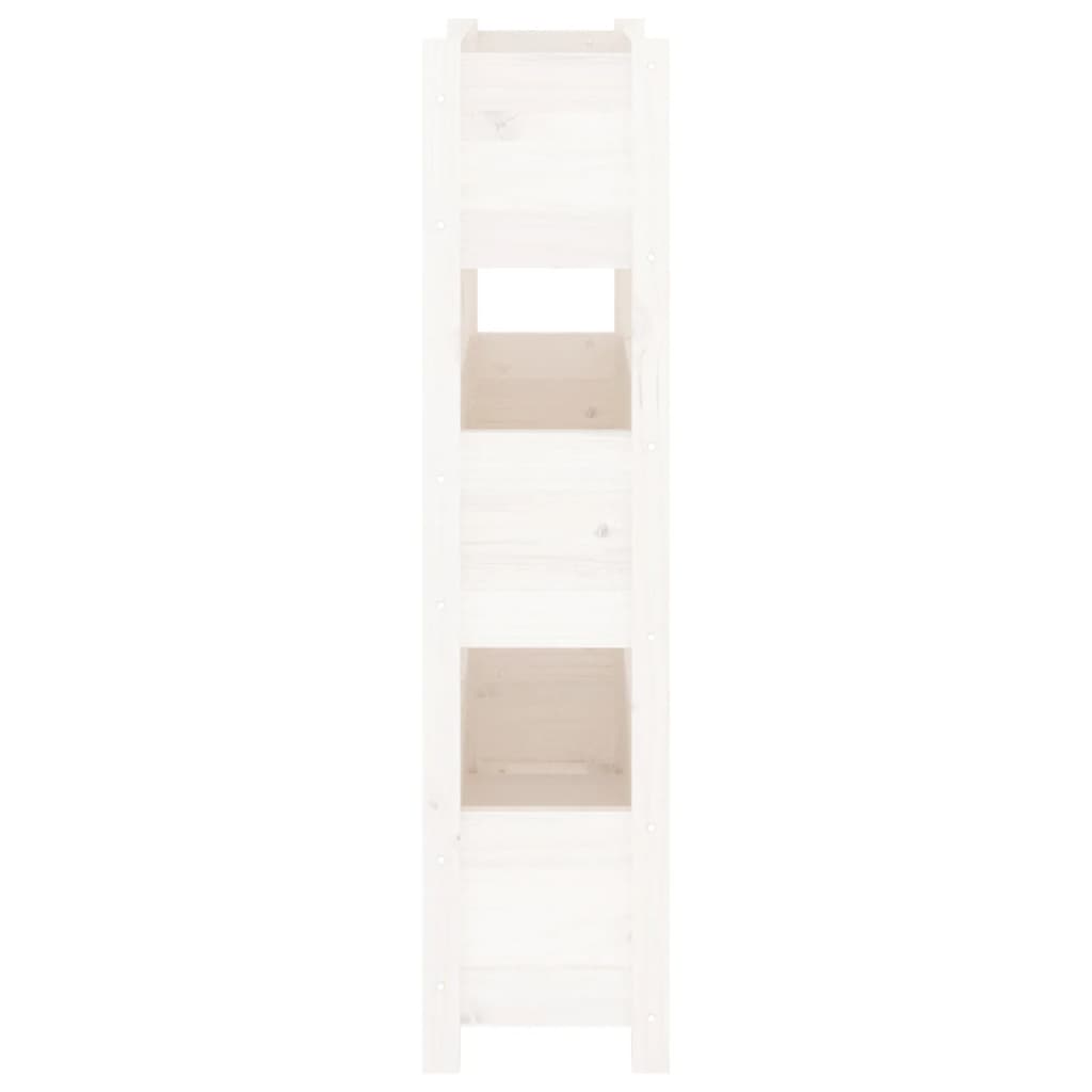 vidaXL Donica, biała, 77x25x104,5 cm, lite drewno sosnowe