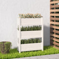 vidaXL Donica, biała, 77x25x104,5 cm, lite drewno sosnowe
