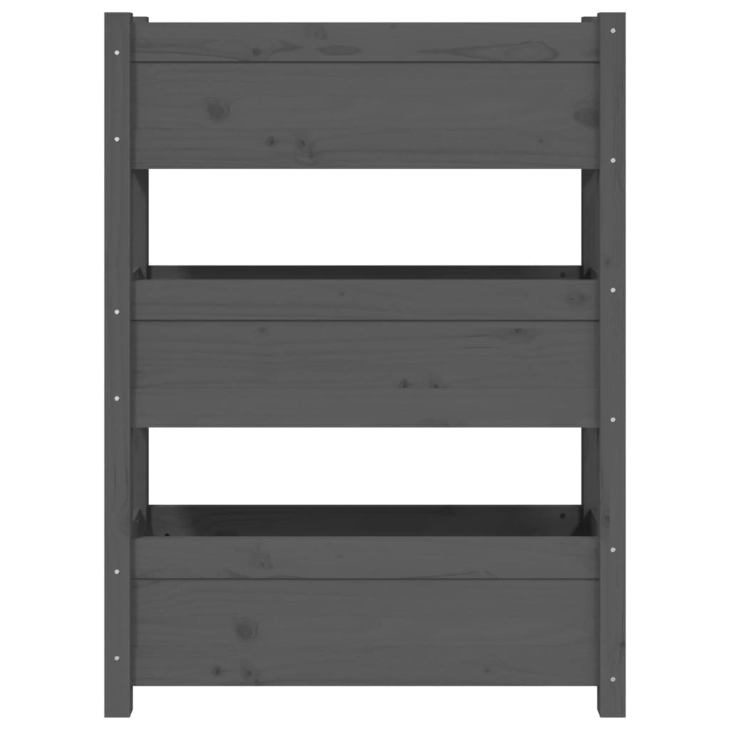 vidaXL Donica, szara, 77x25x104,5 cm, lite drewno sosnowe