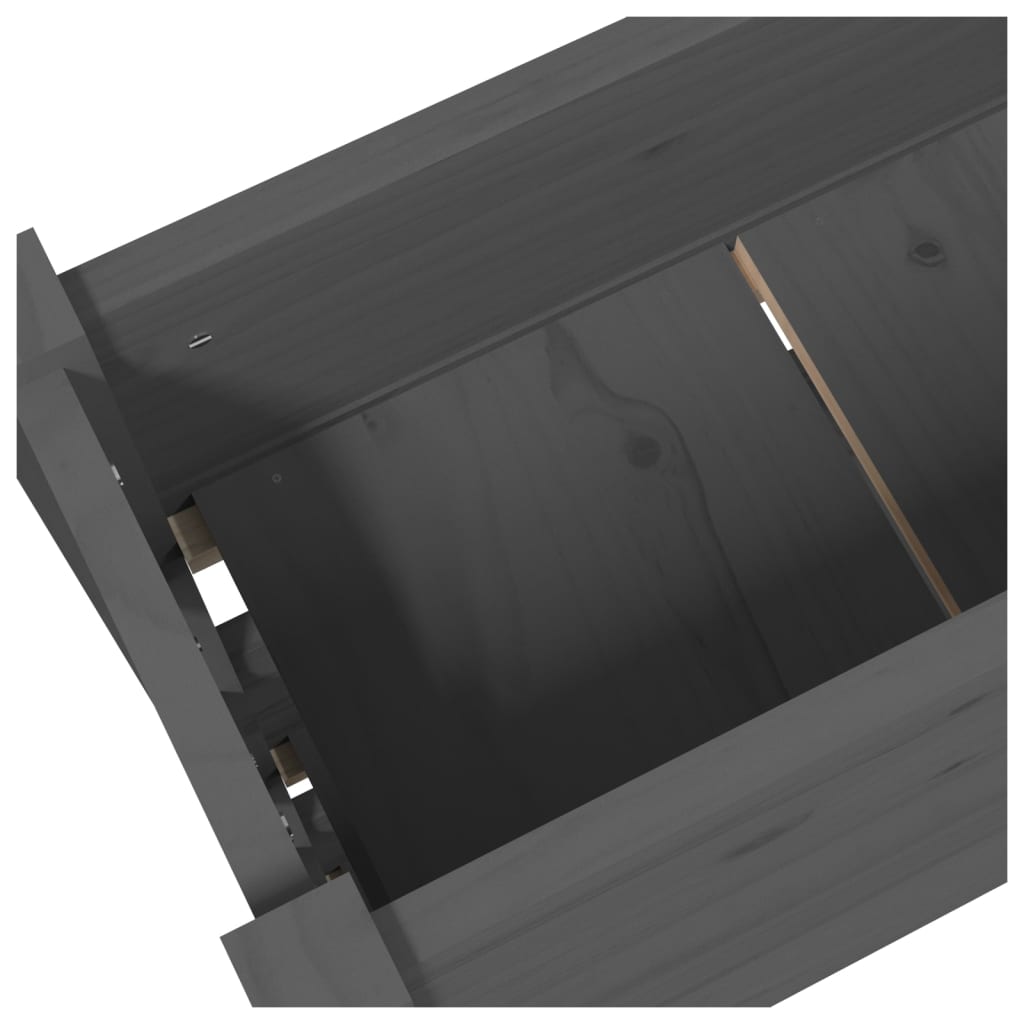 vidaXL Donica, szara, 77x25x104,5 cm, lite drewno sosnowe