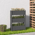 vidaXL Donica, szara, 77x25x104,5 cm, lite drewno sosnowe