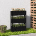 vidaXL Donica, czarna, 77x25x104,5 cm, lite drewno sosnowe