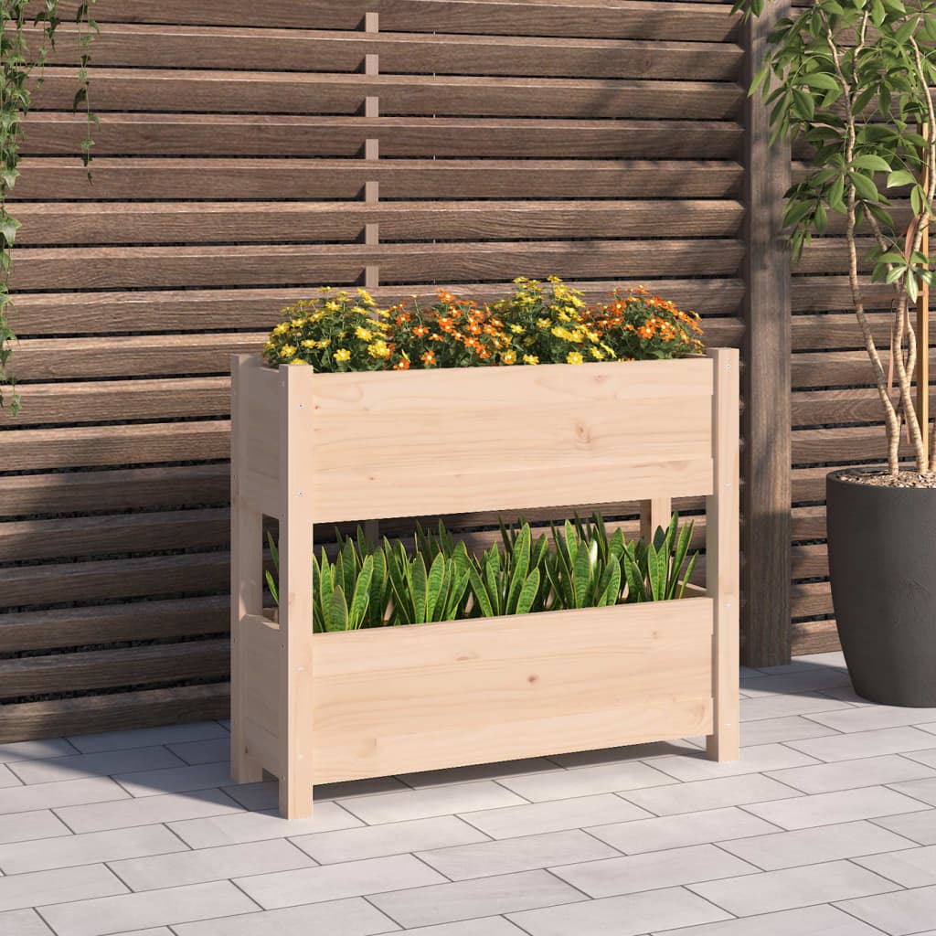 vidaXL Donica, 77x25x66 cm, lite drewno sosnowe