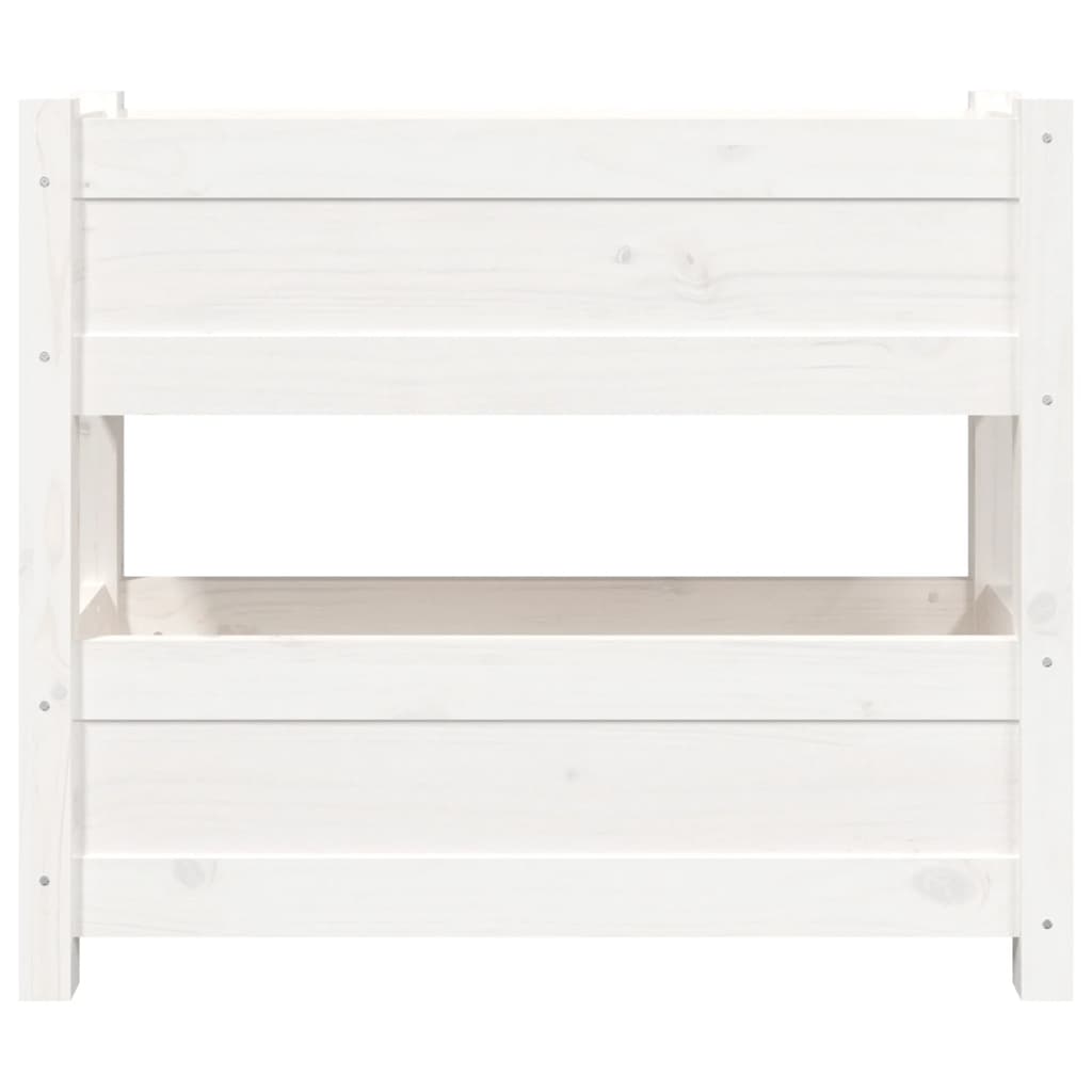 vidaXL Donica, biała, 77x25x66 cm, lite drewno sosnowe