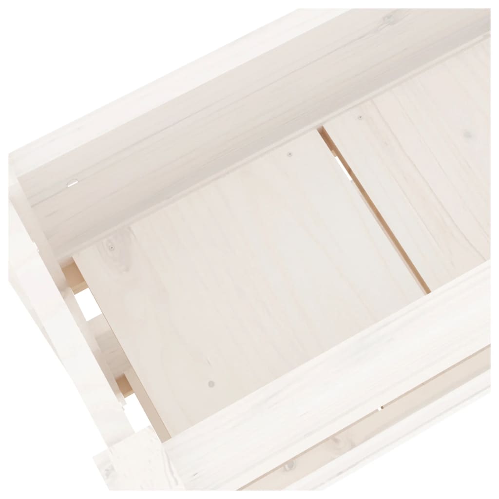 vidaXL Donica, biała, 77x25x66 cm, lite drewno sosnowe
