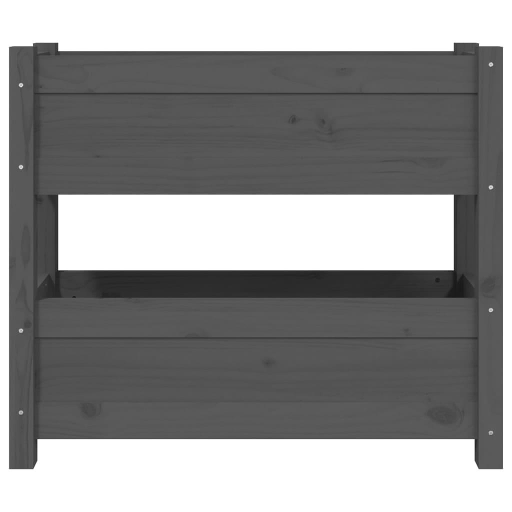 vidaXL Donica, szara, 77x25x66 cm, lite drewno sosnowe