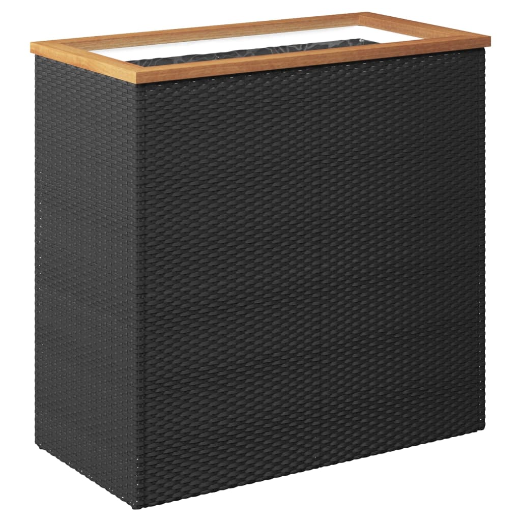 vidaXL Donica, czarna, 80x40x80 cm, polirattan