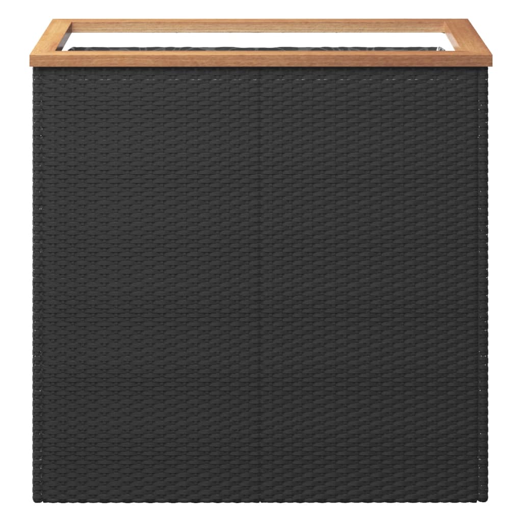 vidaXL Donica, czarna, 80x40x80 cm, polirattan
