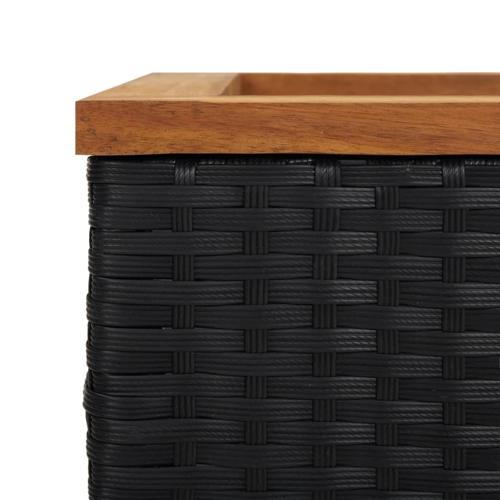 vidaXL Donica, czarna, 80x40x80 cm, polirattan