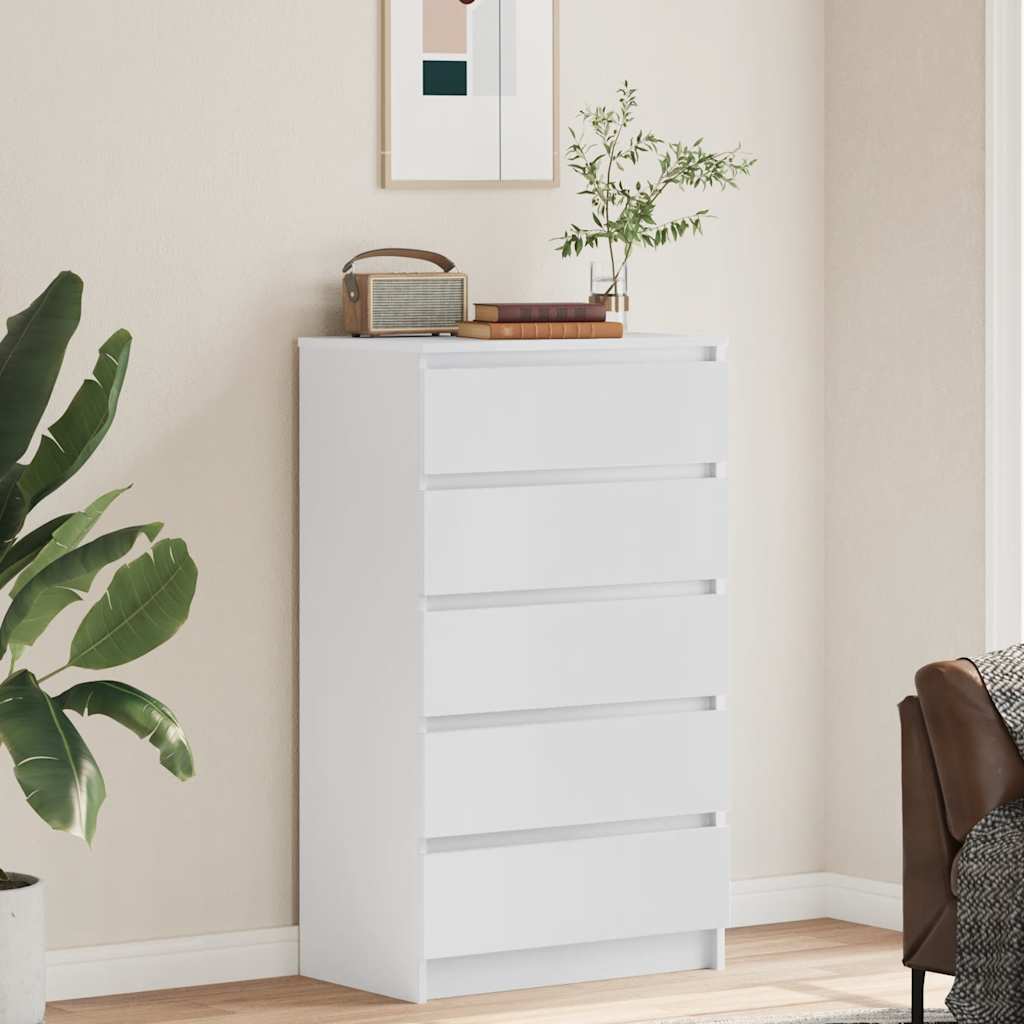 vidaXL Komoda, biała, 60x36x103 cm, materiał drewnopochodny