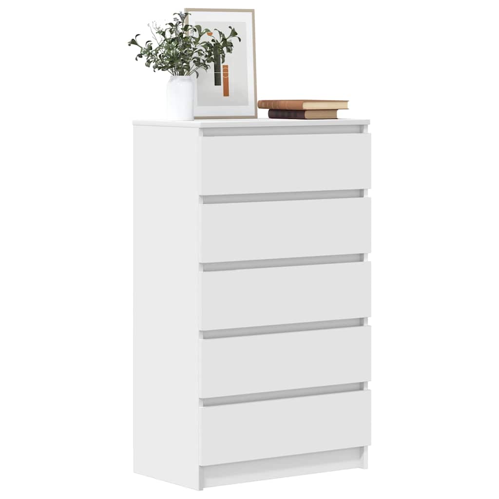 vidaXL Komoda, biała, 60x36x103 cm, materiał drewnopochodny