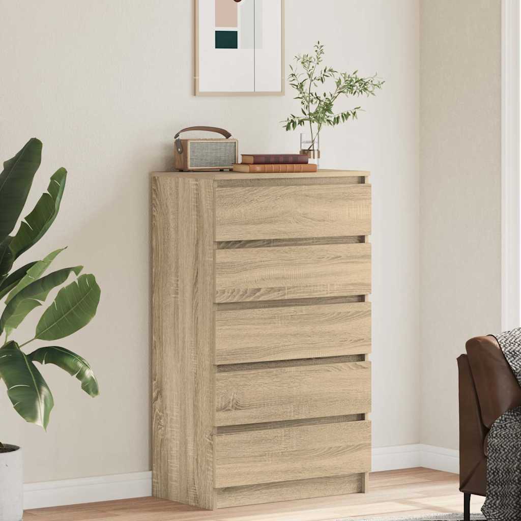 vidaXL Komoda, kolor dąb sonoma, 60x36x103 cm, materiał drewnopochodny