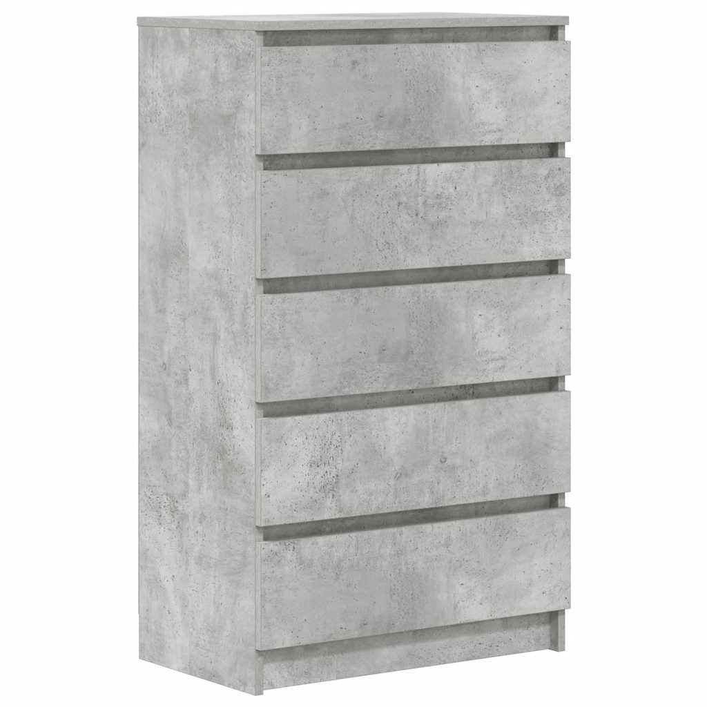 vidaXL Komoda, szarość betonu, 60x36x103 cm, materiał drewnopochodny