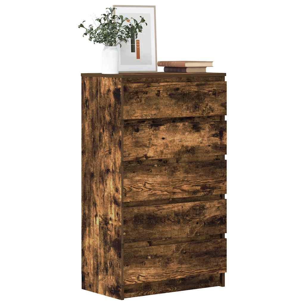 vidaXL Komoda, przydymiony dąb, 60x36x103 cm, materiał drewnopochodny