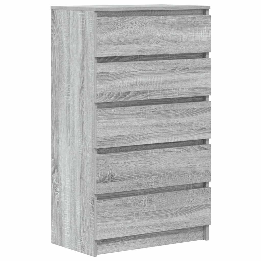 vidaXL Komoda, szary dąb sonoma, 60x36x103 cm, materiał drewnopochodny