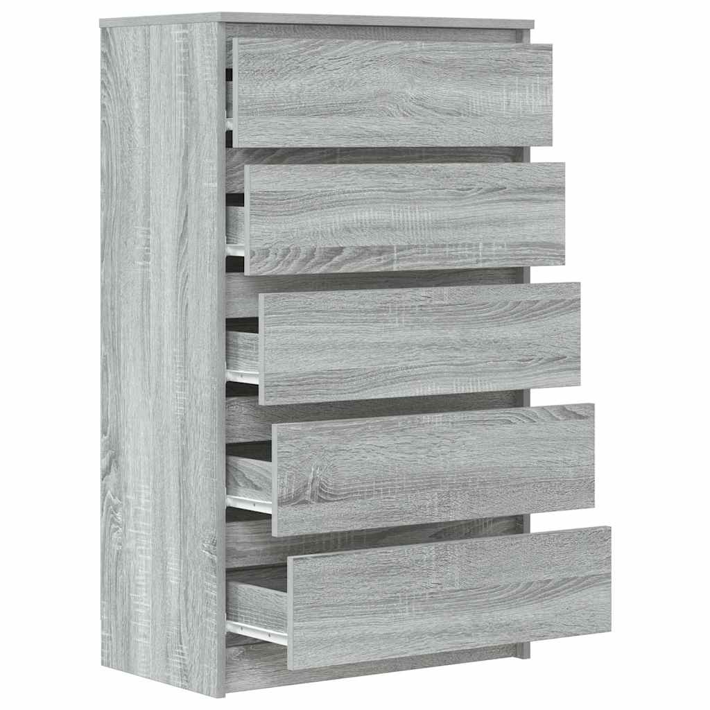 vidaXL Komoda, szary dąb sonoma, 60x36x103 cm, materiał drewnopochodny