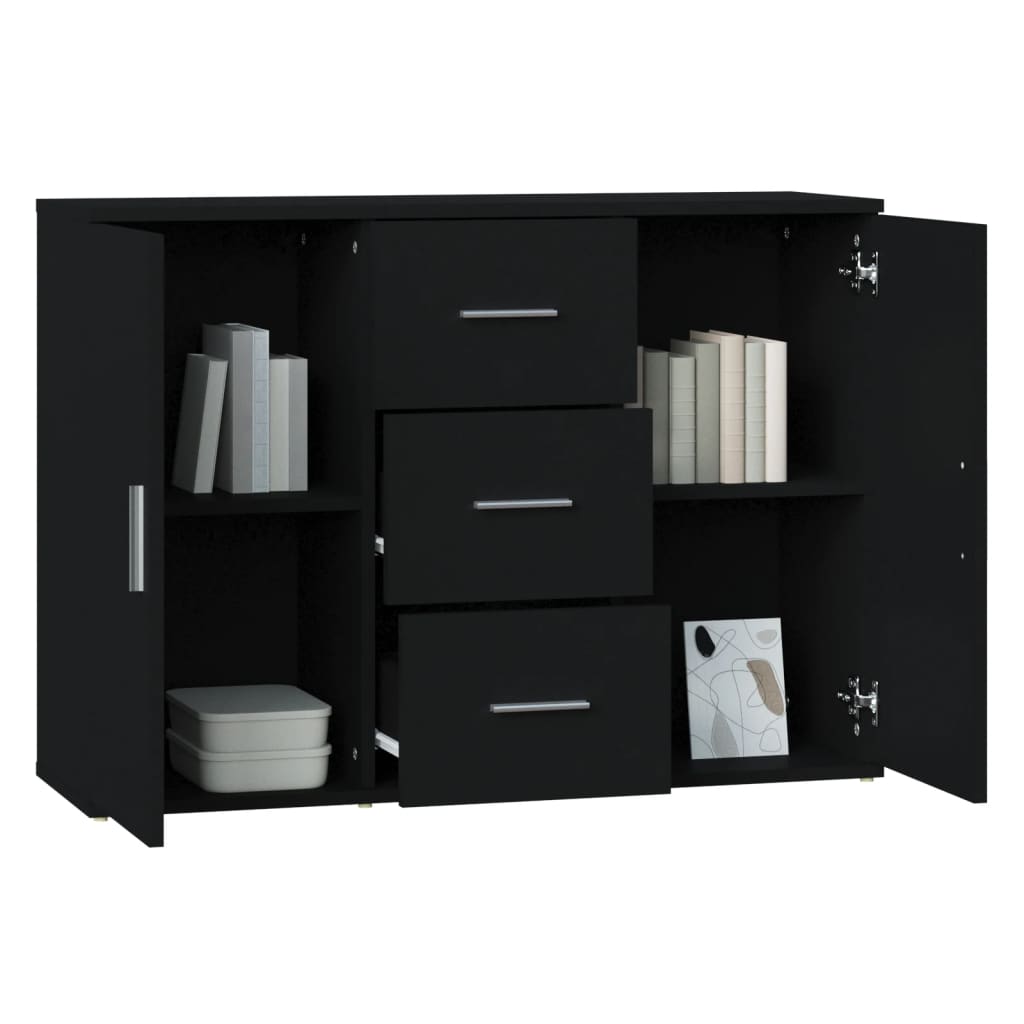 vidaXL Szafka, czarna, 91x29,5x65 cm, materiał drewnopochodny