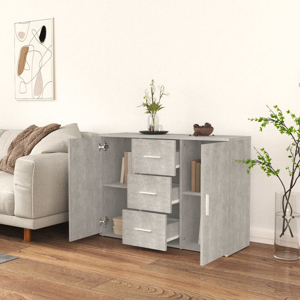 vidaXL Szafka, szarość betonu, 91x29,5x65 cm, materiał drewnopochodny