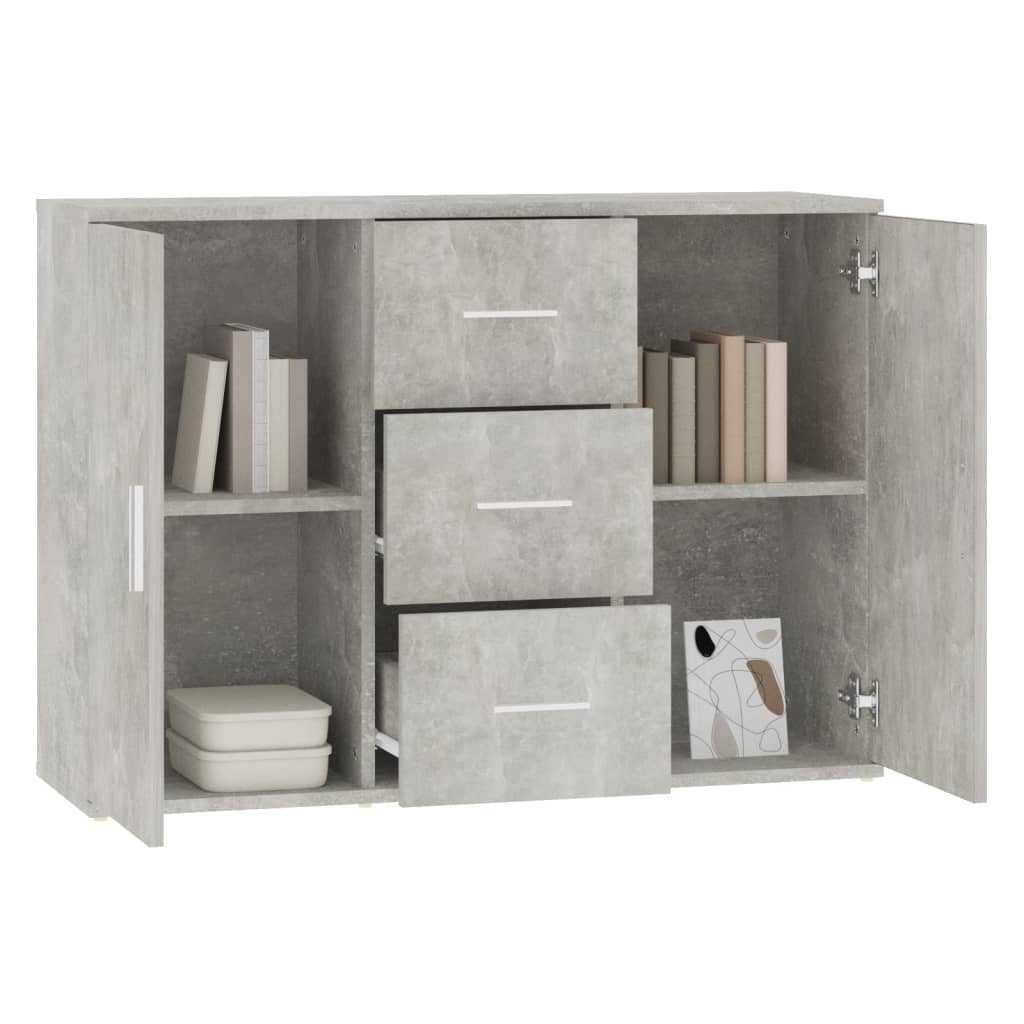 vidaXL Szafka, szarość betonu, 91x29,5x65 cm, materiał drewnopochodny
