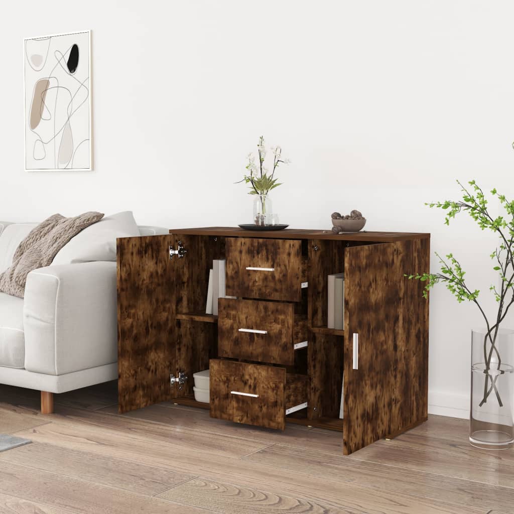 vidaXL Szafka, przydymiony dąb, 91x29,5x65 cm, materiał drewnopochodny