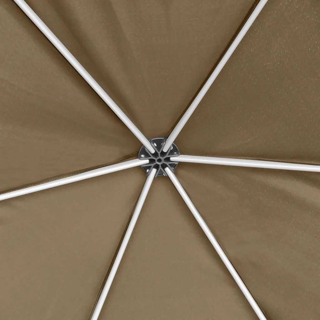 vidaXL Zadaszenie ogrodowe ze ścianami, sześciokątne, 3,6x3,1 m, taupe