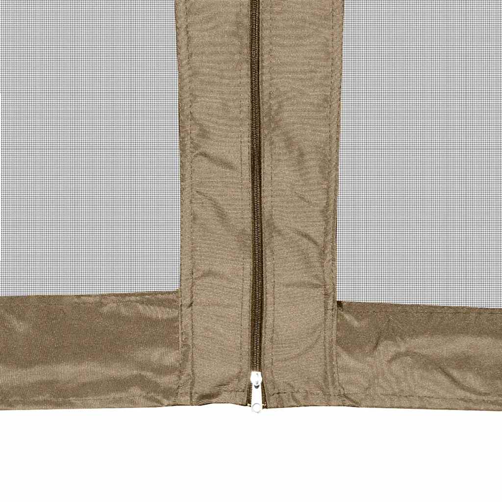 vidaXL Zadaszenie ogrodowe ze ścianami, sześciokątne, 3,6x3,1 m, taupe