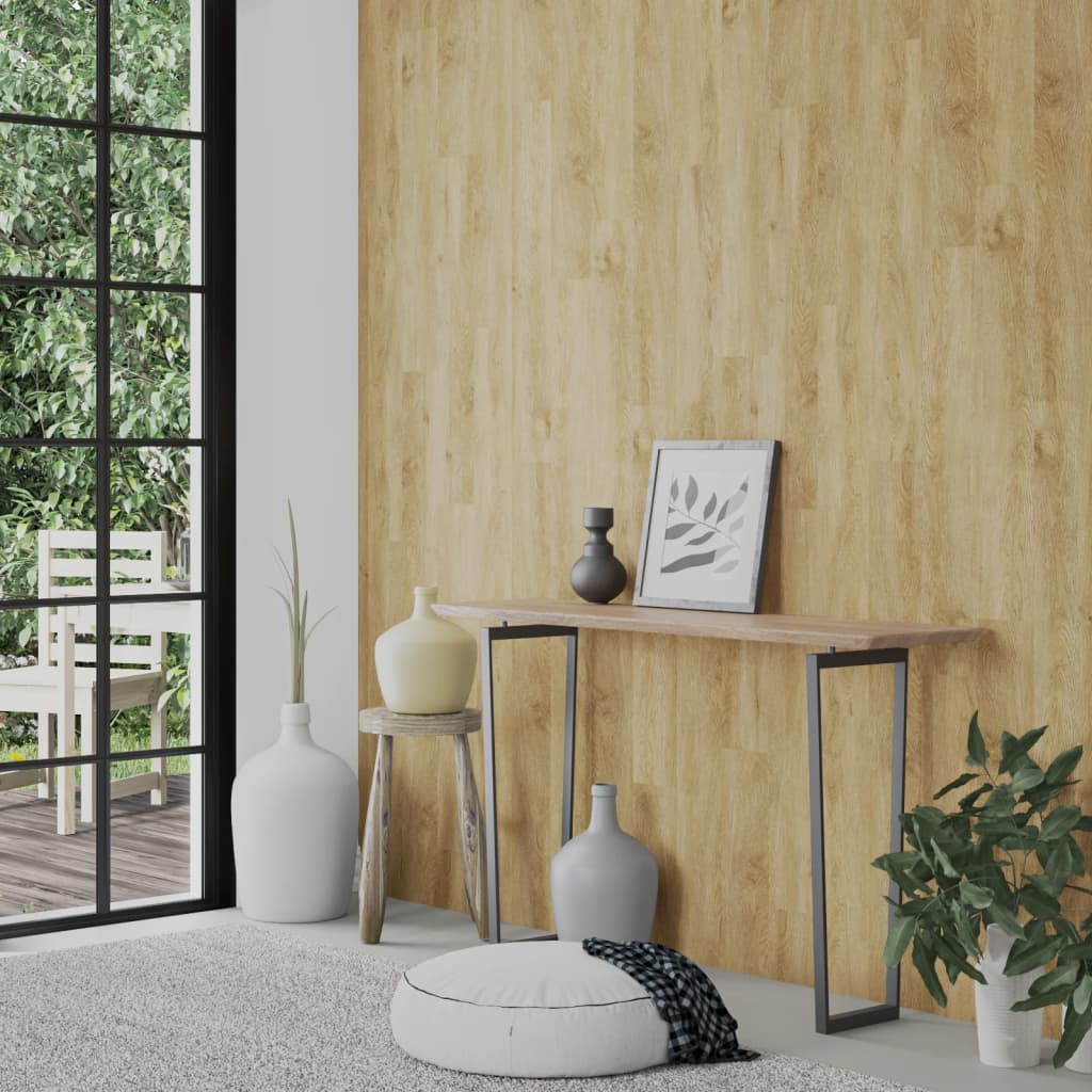 vidaXL Panele ścienne, drewnopodobne, brązowe, PVC, 2,06 m²