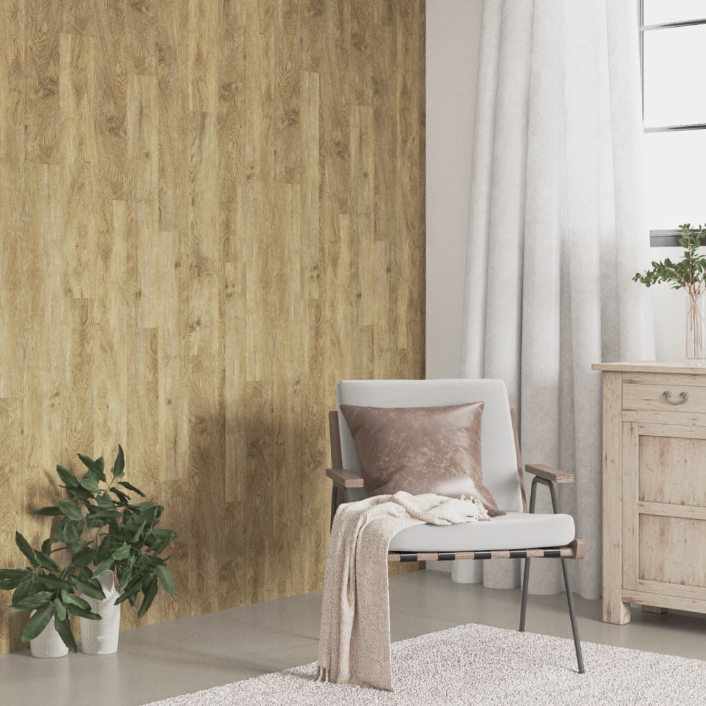 vidaXL Panele ścienne, drewnopodobne, brązowe, PVC, 2,06 m²