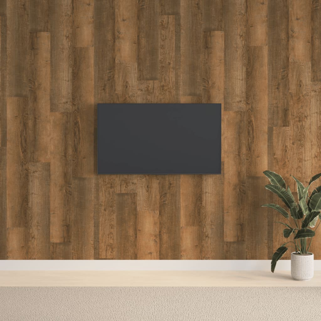 vidaXL Panele ścienne, drewnopodobne, brązowe, PVC, 2,06 m²