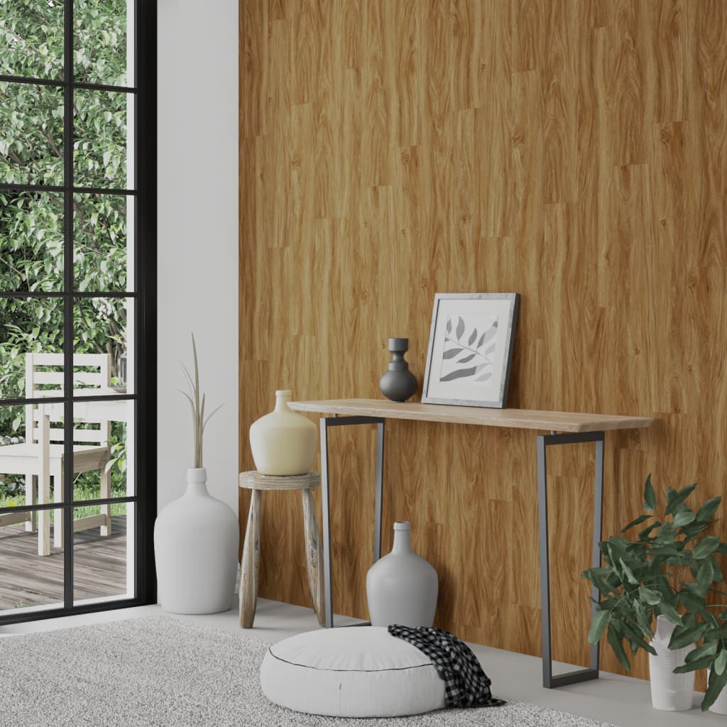 vidaXL Panele ścienne, drewnopodobne, brązowe, PVC, 2,06 m²