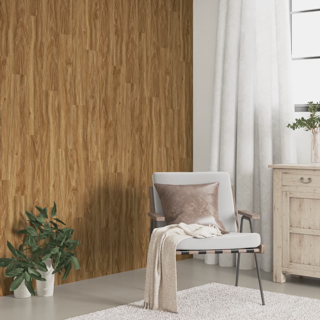 vidaXL Panele ścienne, drewnopodobne, brązowe, PVC, 2,06 m²