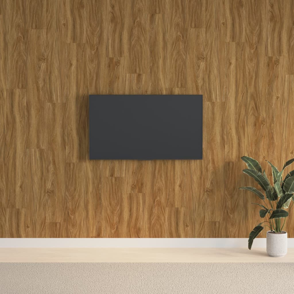 vidaXL Panele ścienne, drewnopodobne, brązowe, PVC, 2,06 m²