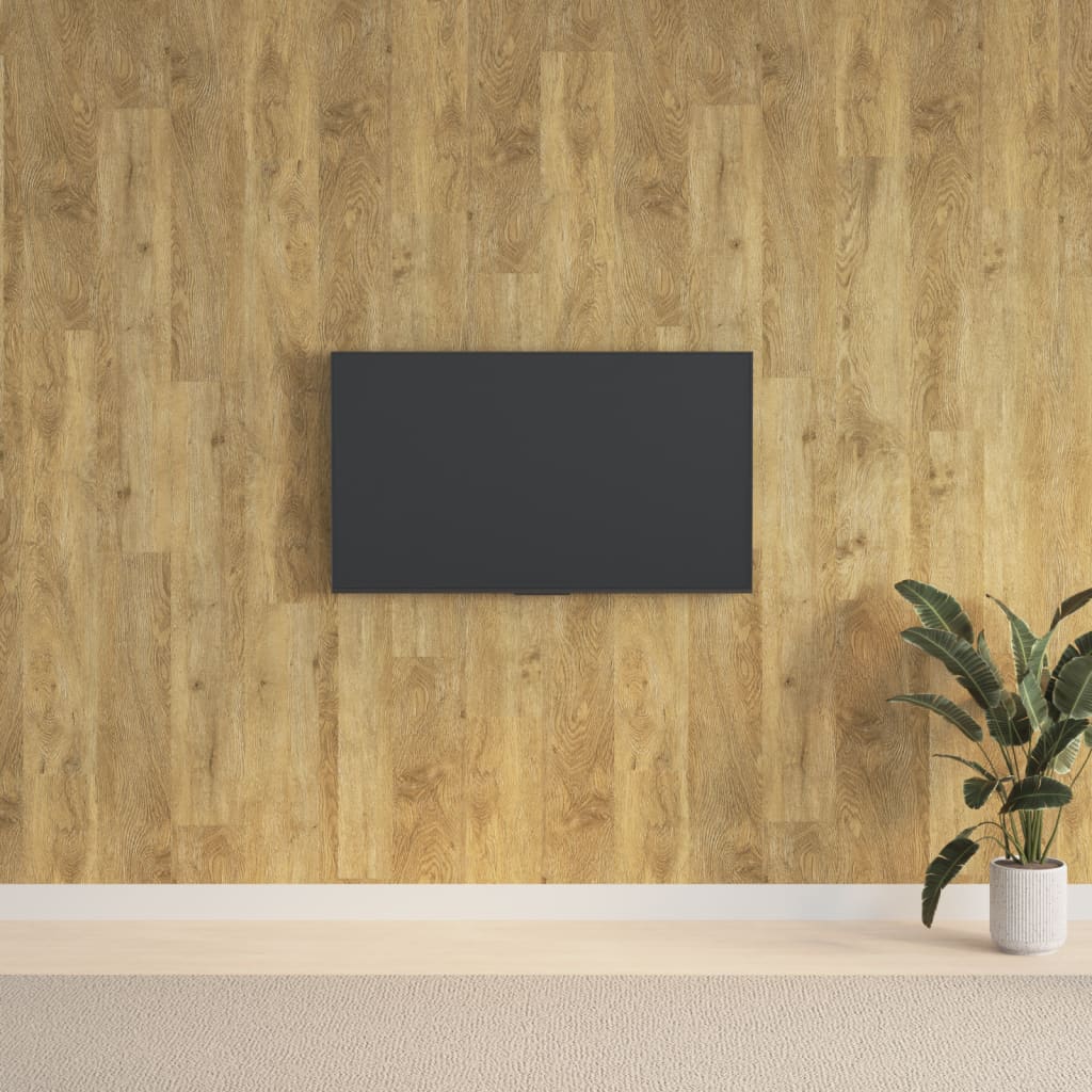 vidaXL Panele ścienne, drewnopodobne, brązowe, PVC, 2,06 m²