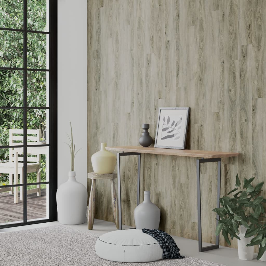 vidaXL Panele ścienne, drewnopodobne, szare, PVC, 2,06 m²