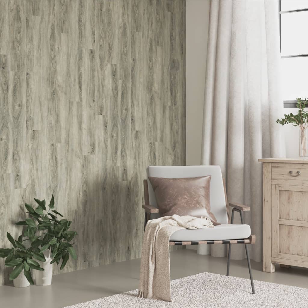 vidaXL Panele ścienne, drewnopodobne, szare, PVC, 2,06 m²