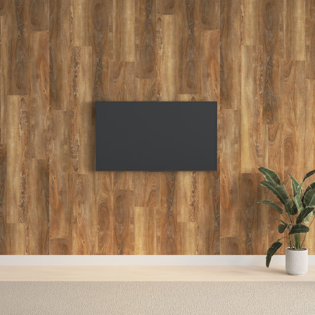 vidaXL Panele ścienne, drewnopodobne, brązowe, PVC, 2,06 m²