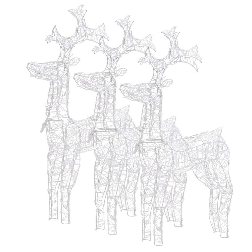 vidaXL Renifery ozdobne, 3 szt., 60x16x100 cm, akryl