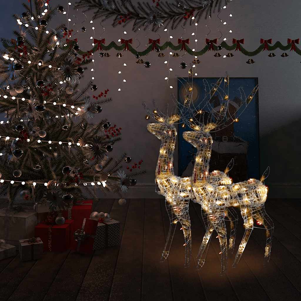 vidaXL Akrylowe renifery ozdobne, 2 szt., 120 cm, kolorowe