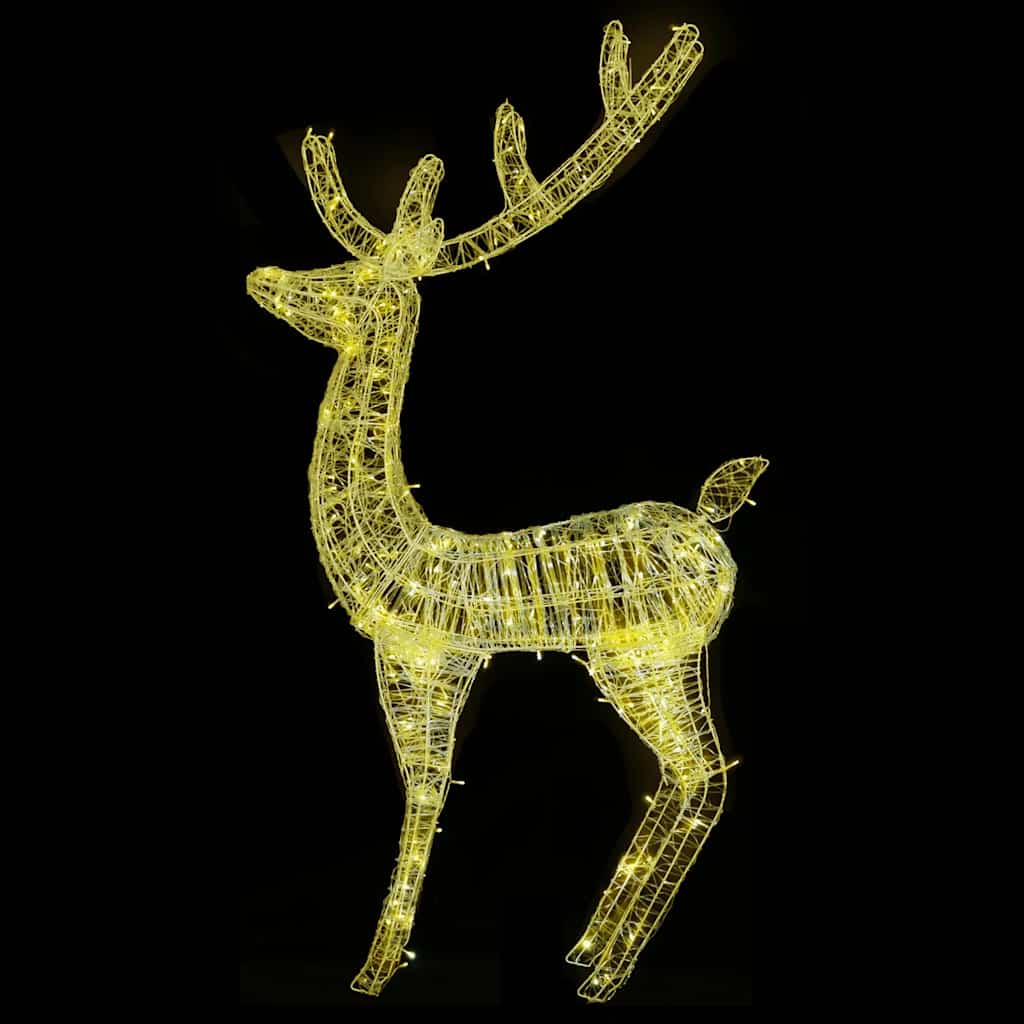 vidaXL Renifery z akrylu XXL, 2 szt., 250 ciepłych białych LED, 180 cm