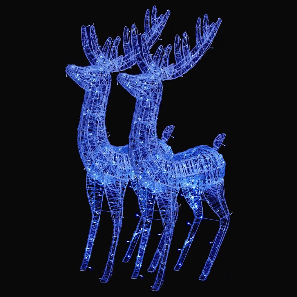 vidaXL Renifery z akrylu XXL, 2 szt., 250 niebieskich LED, 180 cm